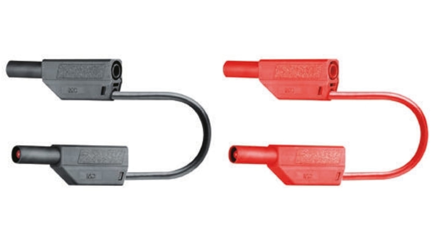 Cavo di prova da 4 mm Staubli, Maschio-Maschio, 15A, , 1 kV, col. Giallo, 1m