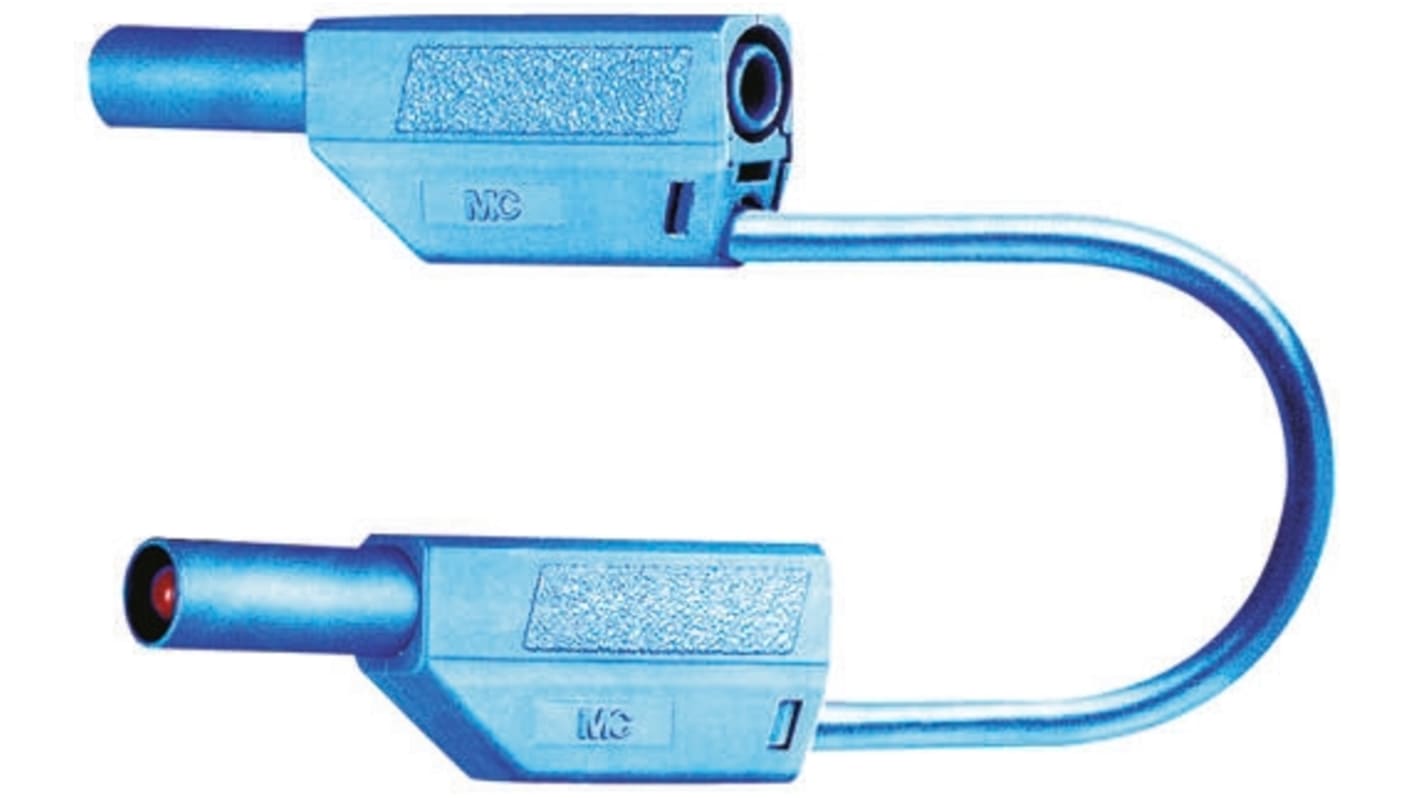 Cable de prueba con conector de 4 mm Staubli de color Azul, Macho-Macho, 1 kV, 32A, 1m