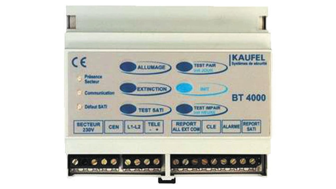 Aplique para iluminación de emergencia Kaufel 624 000- BT 4000 90mm, 230 V ac, Carril DIN, 104 x 57 x 90 mm