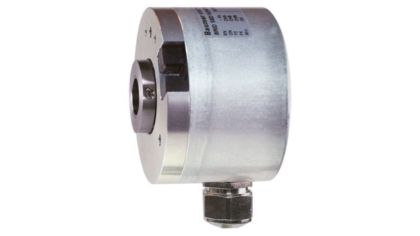 Baumer BRIH Series Optical Incremental Encoder, 512 ppr, HTL/Push Pull Signal, Hollow Type, 12mm Shaft