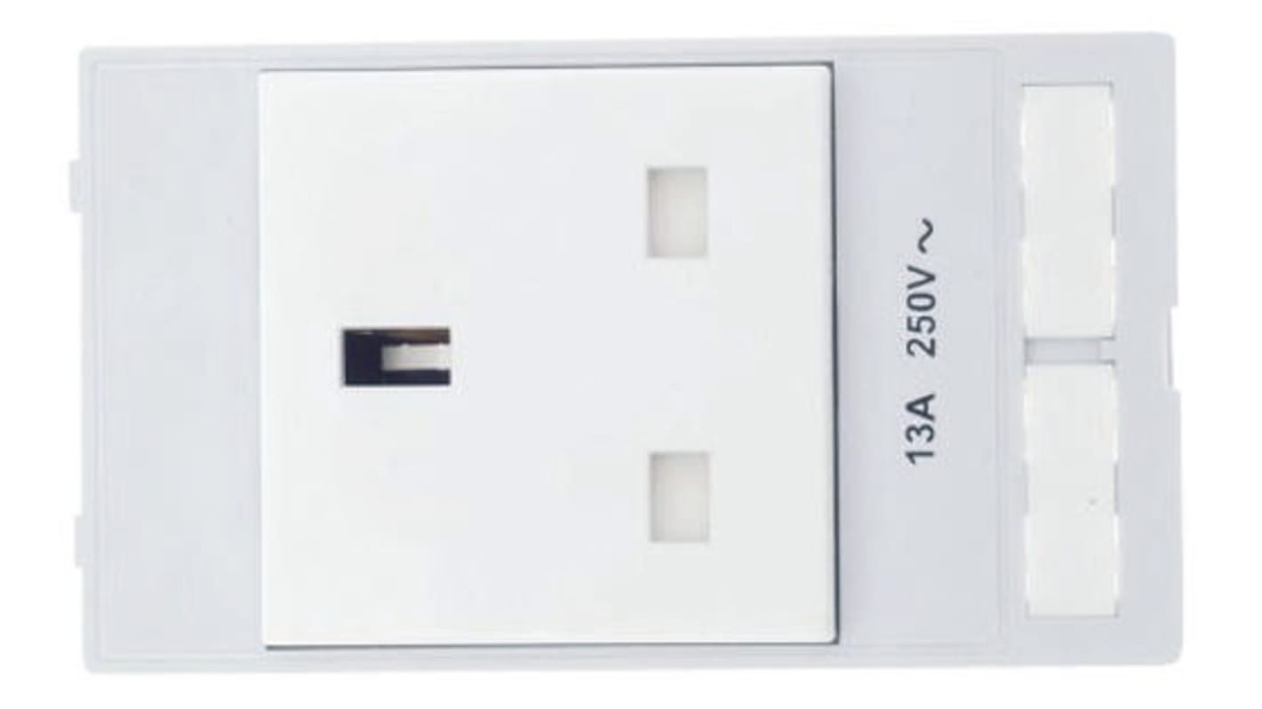 Síťový konektor barva Šedá, formát pólů: 2P+E, 13A Zásuvka Velká Británie, 250 V Typ G – britská BS1363 0
