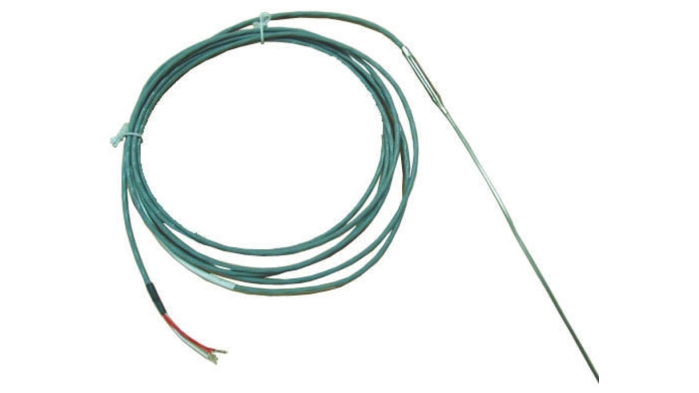 Correge PT100 RTD Sensor, 2.5mm Dia, 500mm Long, 3 Wire, Probe, +500°C Max