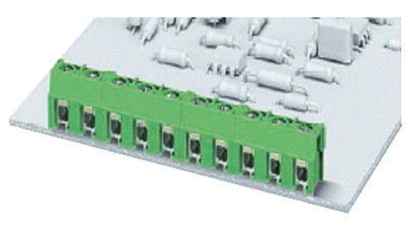 Phoenix Contact COMBICON PT Series PCB Terminal Block, 7.5mm Pitch, Through Hole Mount, 1-Row, Screw Termination