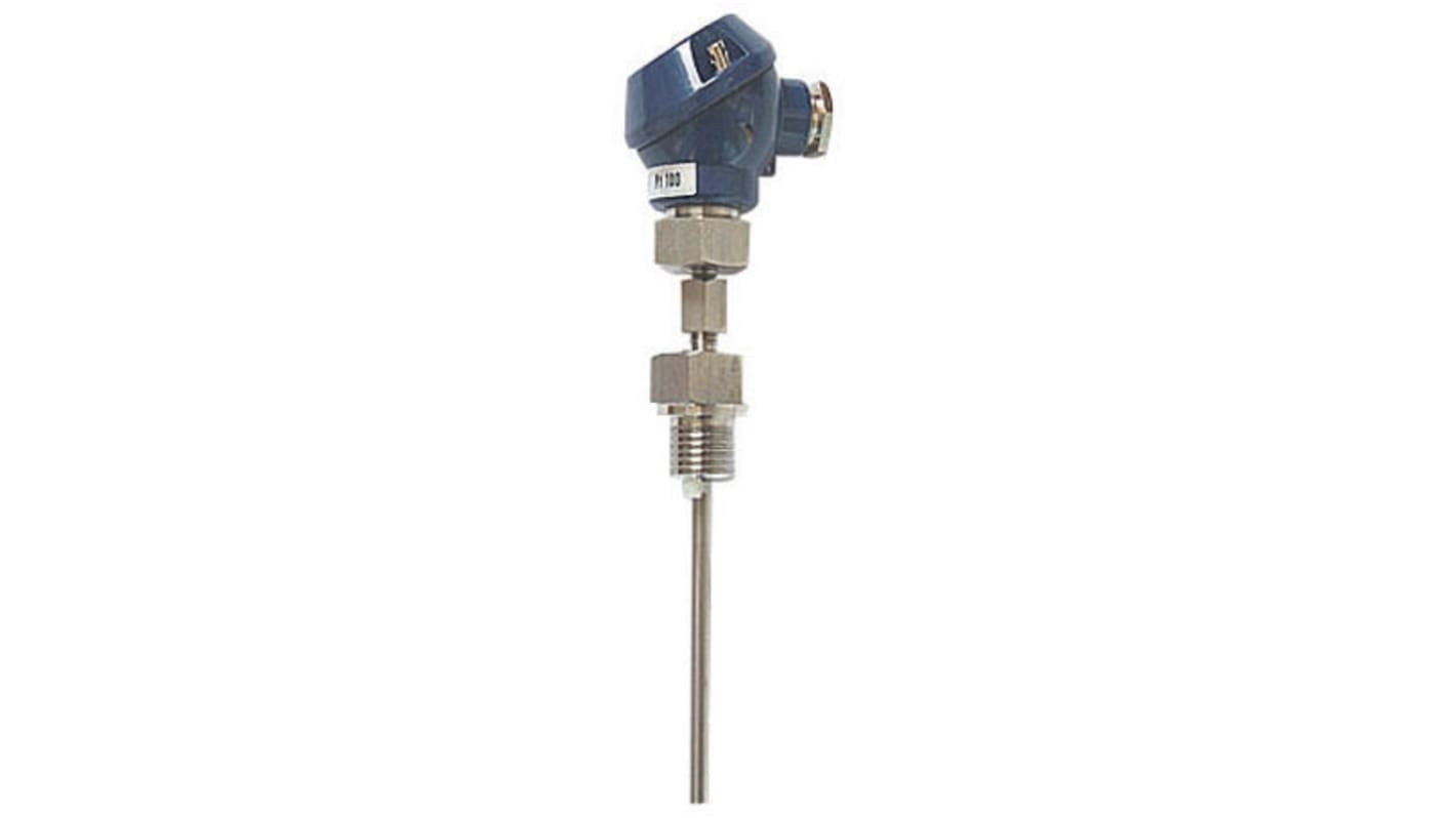 Jumo PT100 RTD Sensor, 6mm Dia, 300mm Long, 3 Wire, G1/2, Class B +400°C Max