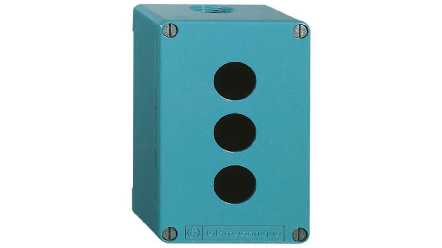 Schneider Electric Blue Metal Harmony XAP Push Button Enclosure - 4 Hole 22mm Diameter