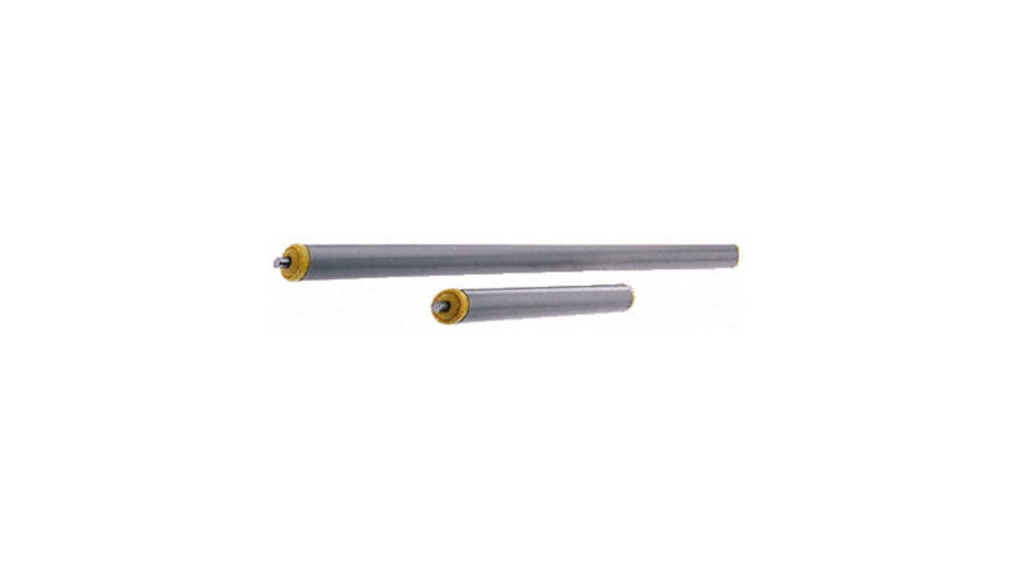 Interroll PVC Round Conveyor Roller Spring Loaded 20mm Dia. x 200mm L, 20N Load Capacity Steel, 6mm Spindle, 217mm