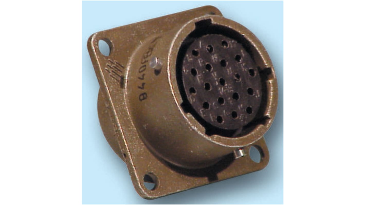 Glenair 10 Way Box Mount MIL Spec Circular Connector Receptacle, Pin Contacts,Shell Size 12, MIL-DTL-26482