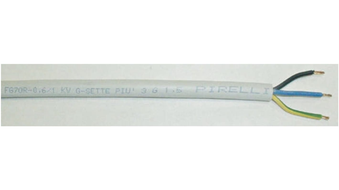 Cavo di alimentazione rete Prysmian, 3 cond. 1,5 mm², 1 kV, Ø 12.5mm, L. 100m