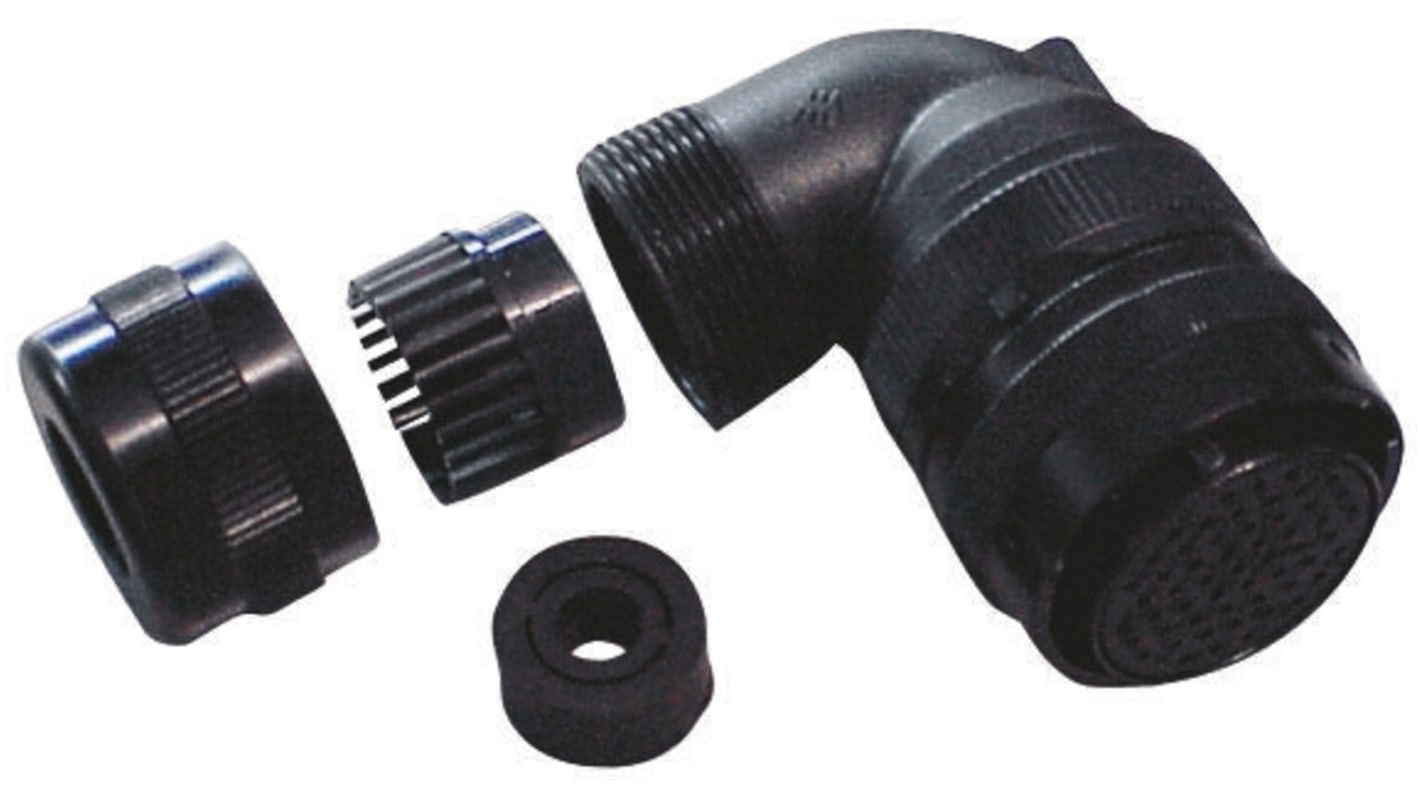 Glenair Right Angle 6 Way Cable Mount MIL Spec Circular Connector Plug, Socket Contacts,Shell Size 10, Bayonet Coupling