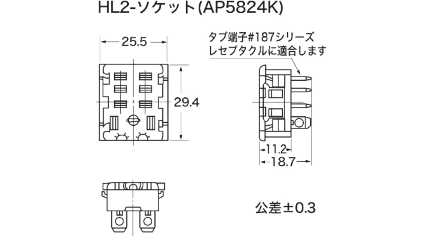 Panasonic 8 Pin Relay Socket, for use with HL Series