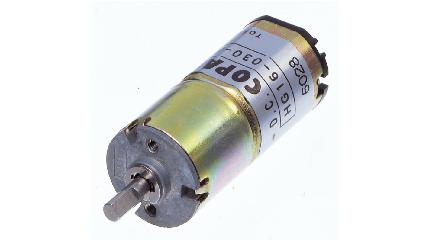 Nidec Components Brushed DC Geared Motor, 6 V dc, 45 mNm, 55 rpm, 3mm Shaft Diameter