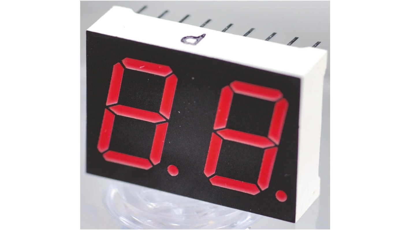 ROHM LEDディスプレイ, 2桁, 赤, 数字表示器, 7セグメント, LB-502VD | RS