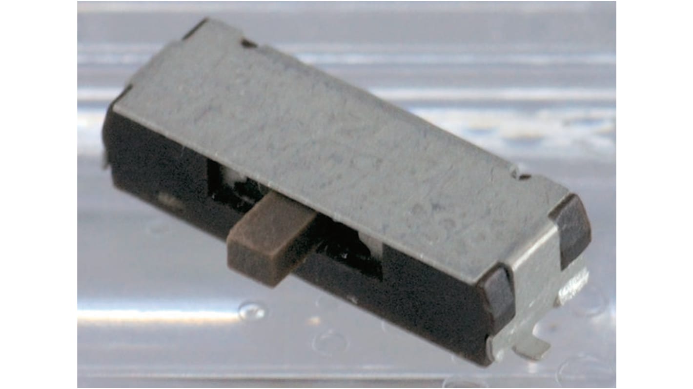 Commutateur à glissière, SPDT, Verrouillable, 100 mA @ 28 V c.a./c.c., montage Circuit imprimé
