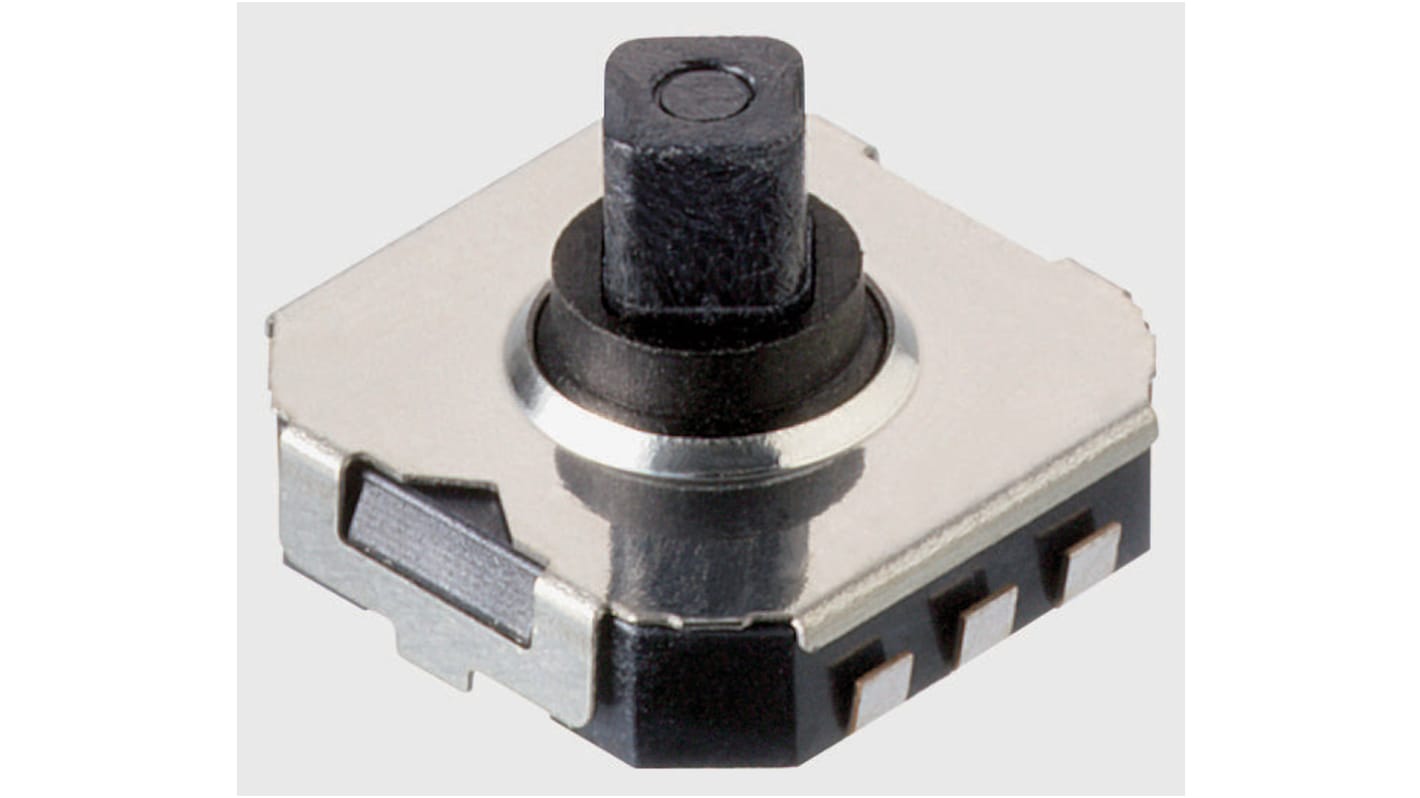 Black Plunger Tactile Switch 50 mA @ 12 V dc 1.8mm