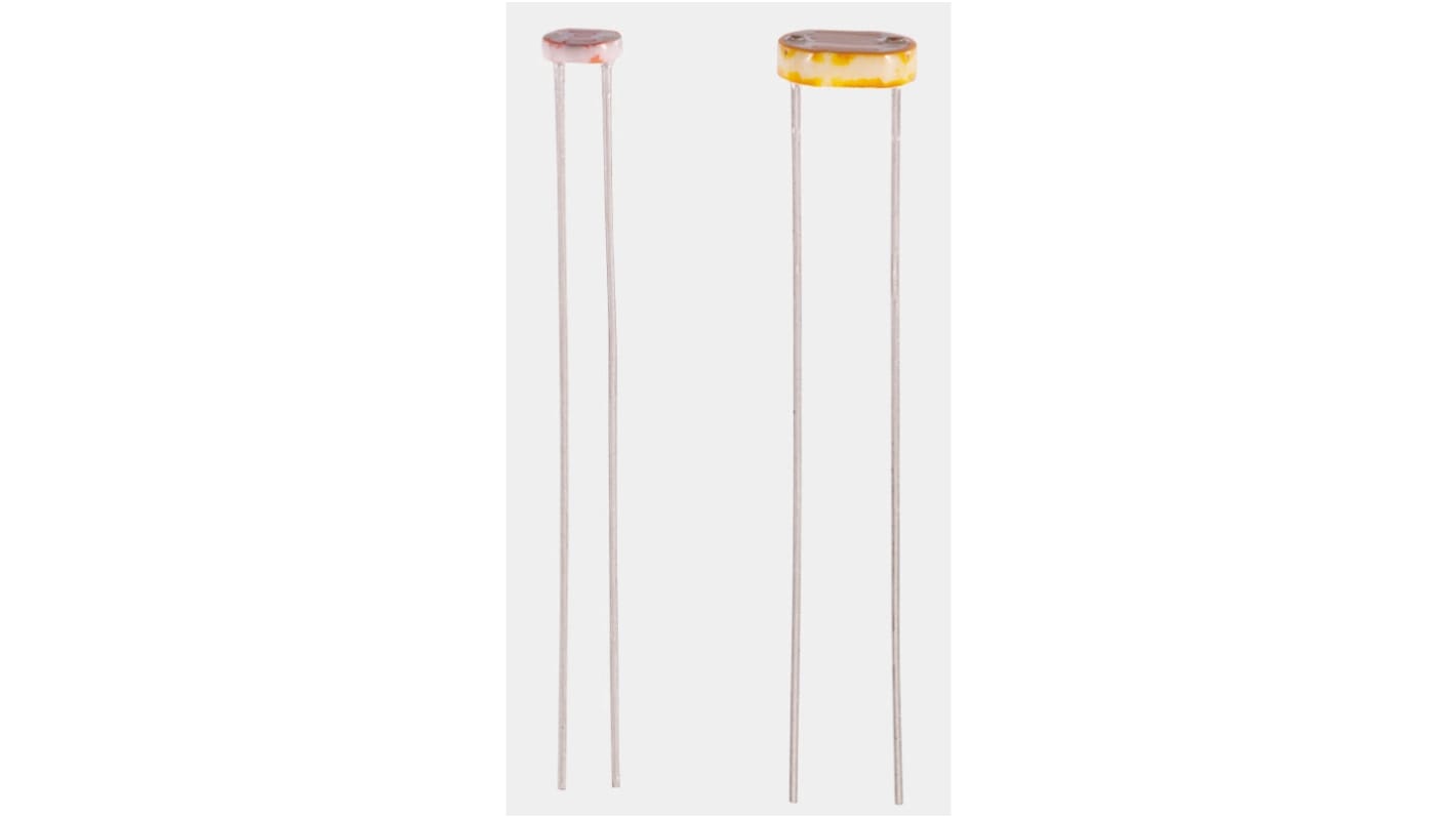 Silonex, Through Hole LDR (Light Dependent Resistor) 170Ω Light, 1.3MΩ Dark, 2-Pin TO-18