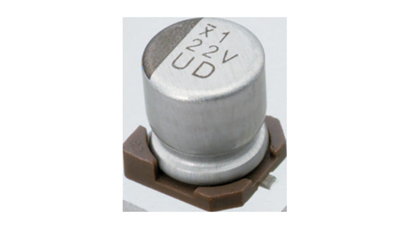 Nichicon UD, SMD Aluminium-Elektrolyt Kondensator 22μF ±20% / 25V dc, Ø 5mm x 5.8mm, bis 105°C