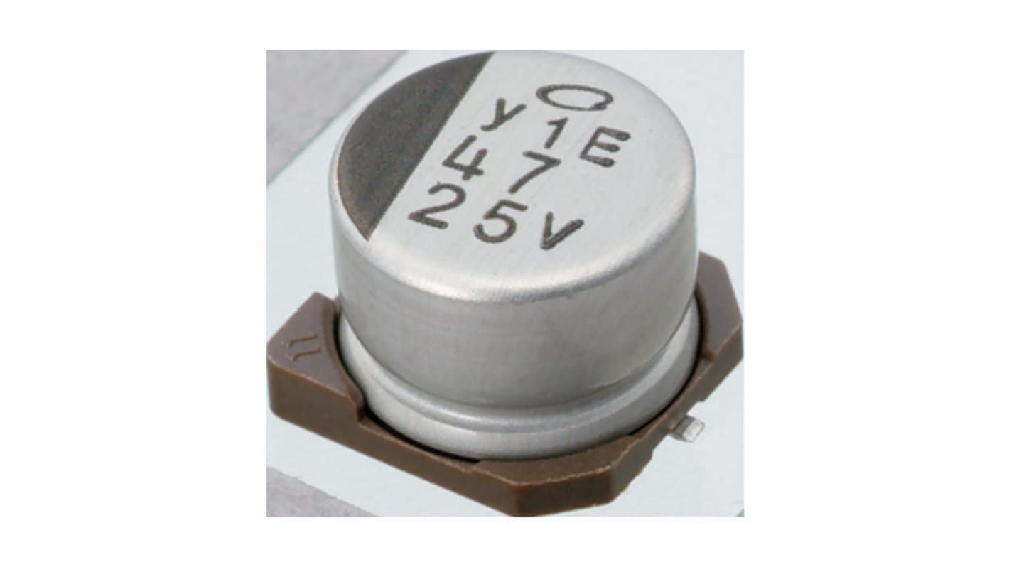 Nichicon 100μF Aluminium Electrolytic Capacitor 25V dc, Surface Mount - UUB1E101MNL1GS