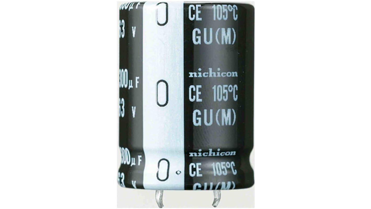 Condensatore Nichicon, serie GU, 56μF, 400V cc, ±20%, +105°C, Ad innesto