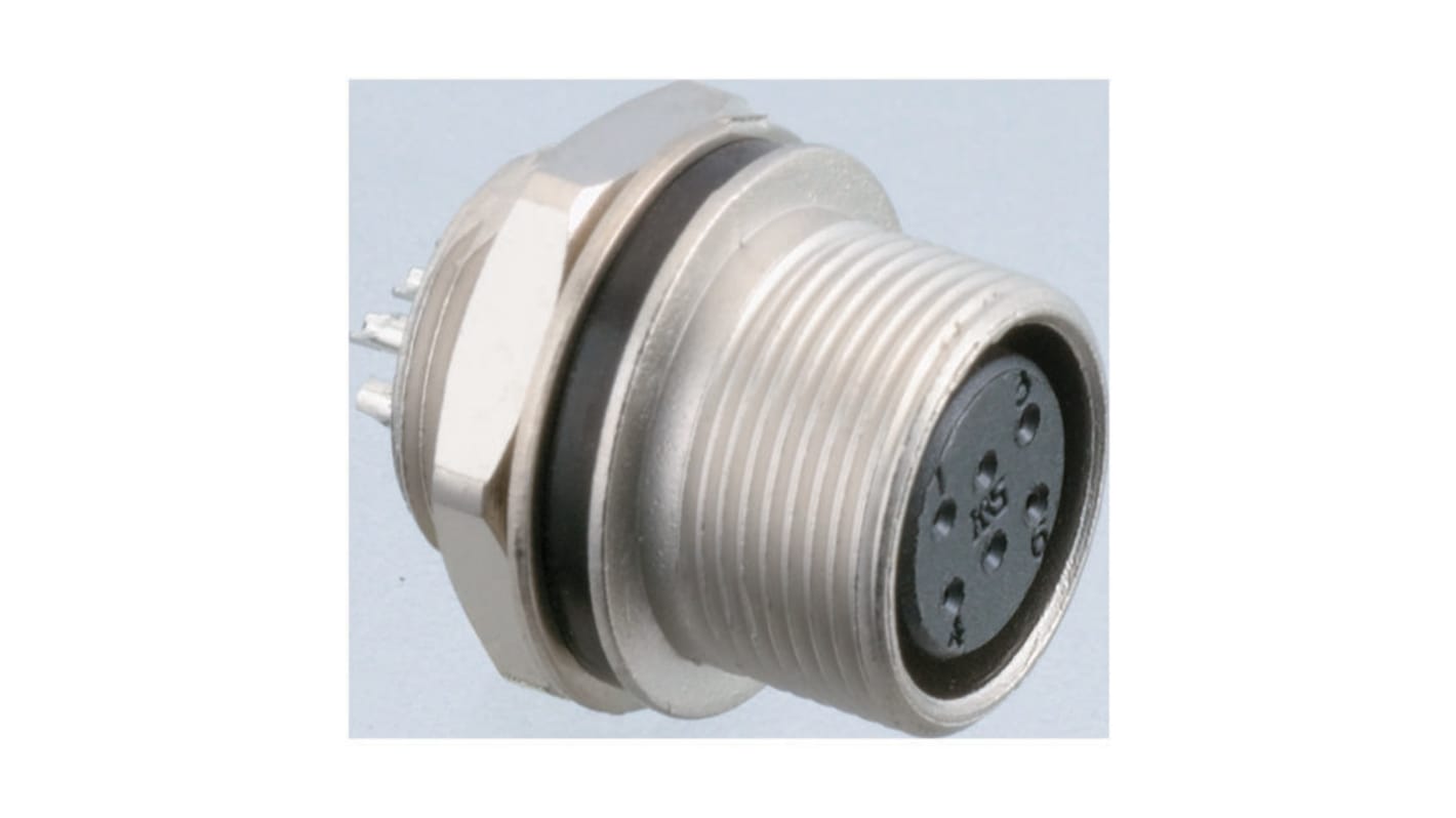 Hirose Circular Connector, 12 Contacts, Panel Mount, Micro Connector, Socket, Female, HR25 Series