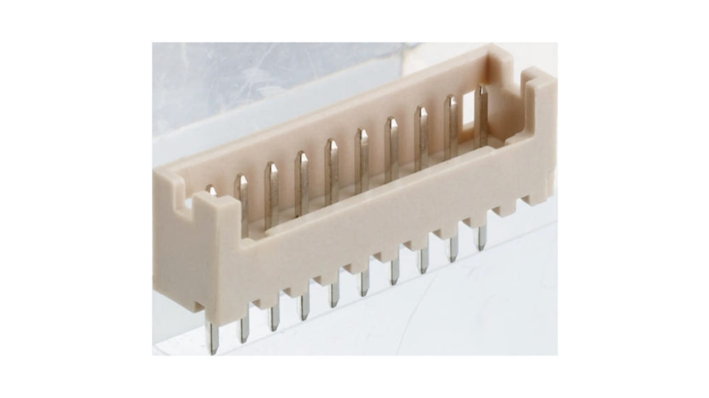 Hirose DF13 Series Straight Through Hole PCB Header, 8 Contact(s), 1.25mm Pitch, 1 Row(s), Shrouded