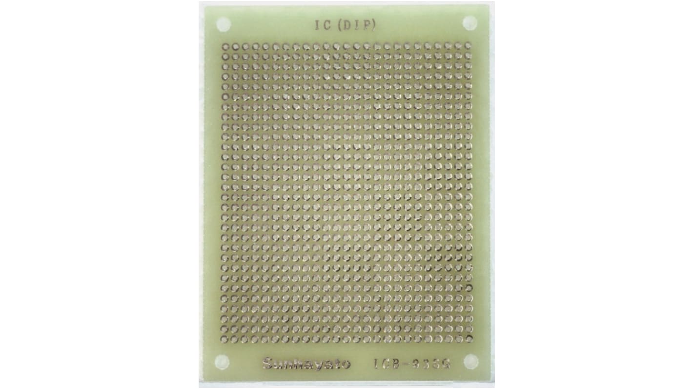 Sunhayato Single Sided Matrix Board 1mm Holes, 2.54 x 2.54mm Pitch, 95 x 72 x 1.2mm