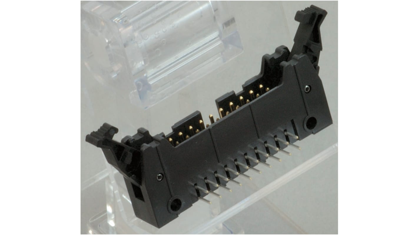 JAE PS Series Right Angle Through Hole PCB Header, 16 Contact(s), 2.54mm Pitch, 2 Row(s), Shrouded