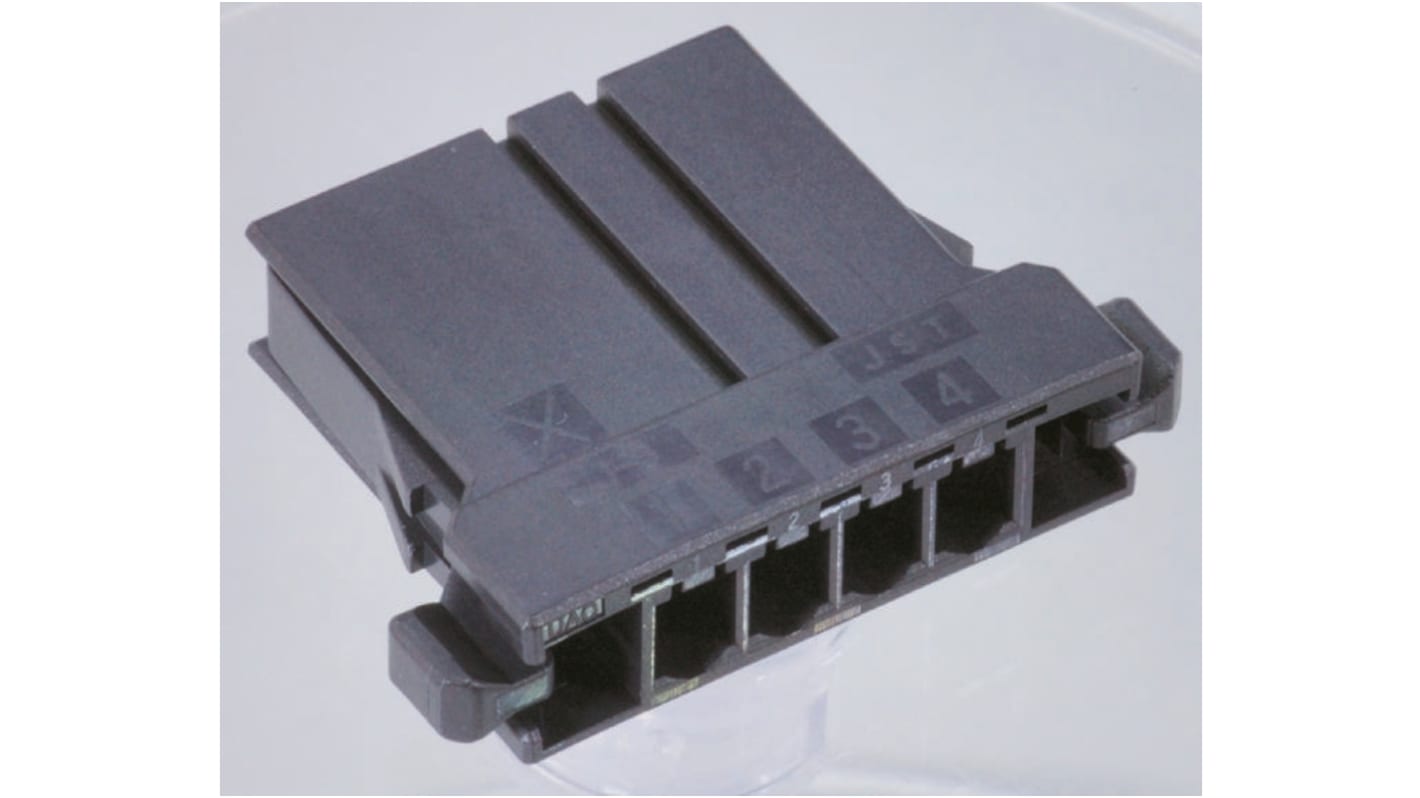 JST Female Connector Housing, 3.81mm Pitch, 4 Way, 1 Row