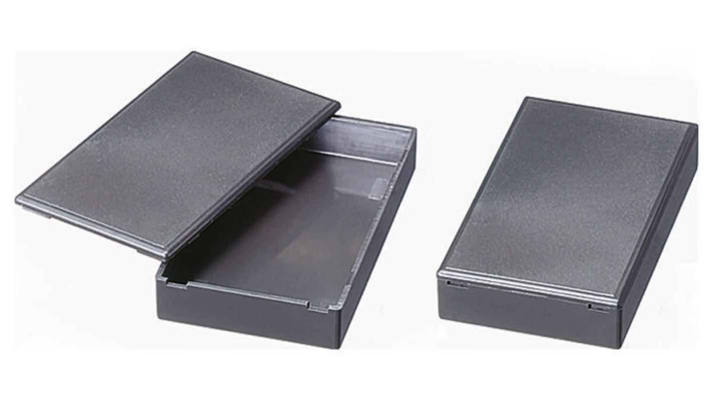 Teishin Electric TB Series Black ABS Enclosure, Black Lid, 65 x 110 x 20mm