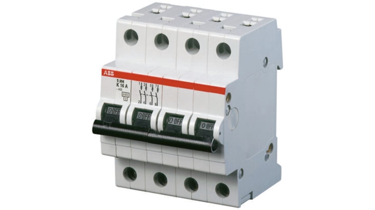 ABB System Pro M Compact S200 MCB, 3P, 16A Curve C, 440V AC, 6 kA Breaking Capacity