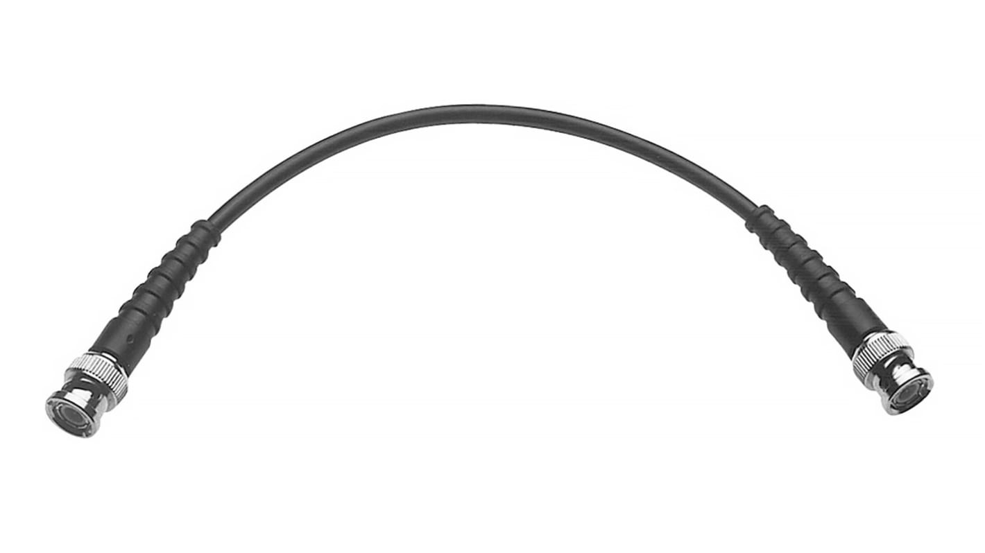 Cable coaxial RG58 Telegartner, 50 Ω, con. A: BNC, Macho, con. B: BNC, Macho, long. 250mm, funda de , funda de PVC Negro