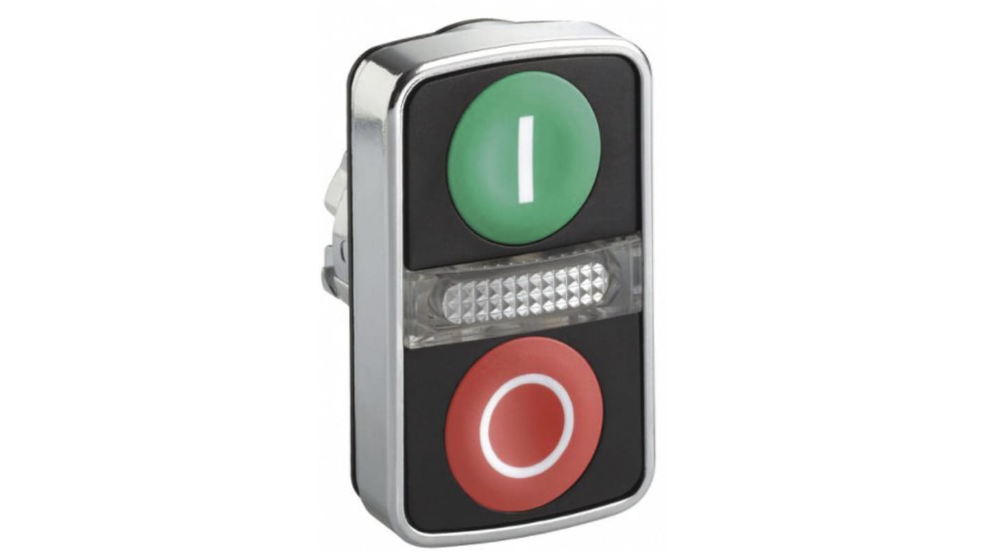 Schneider Electric Harmony XB4 Series Green, Red Momentary Push Button Head, 22mm Cutout, IP66, IP67, IP69K