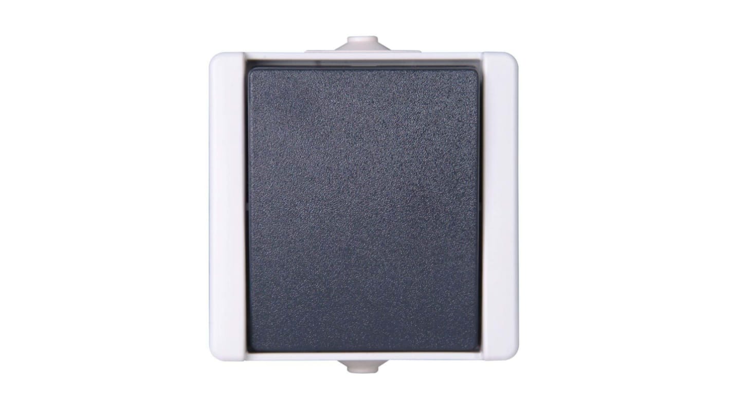 Kopp Grey Rocker Light Switch, 1 Way, 1 Gang