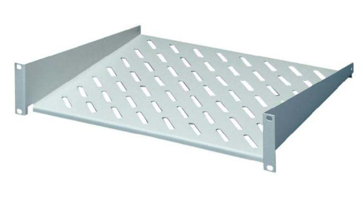 Estante fijo 2U Rittal, ventilado de Acero Gris, 400mm x 482.6mm, carga máx. 25kg