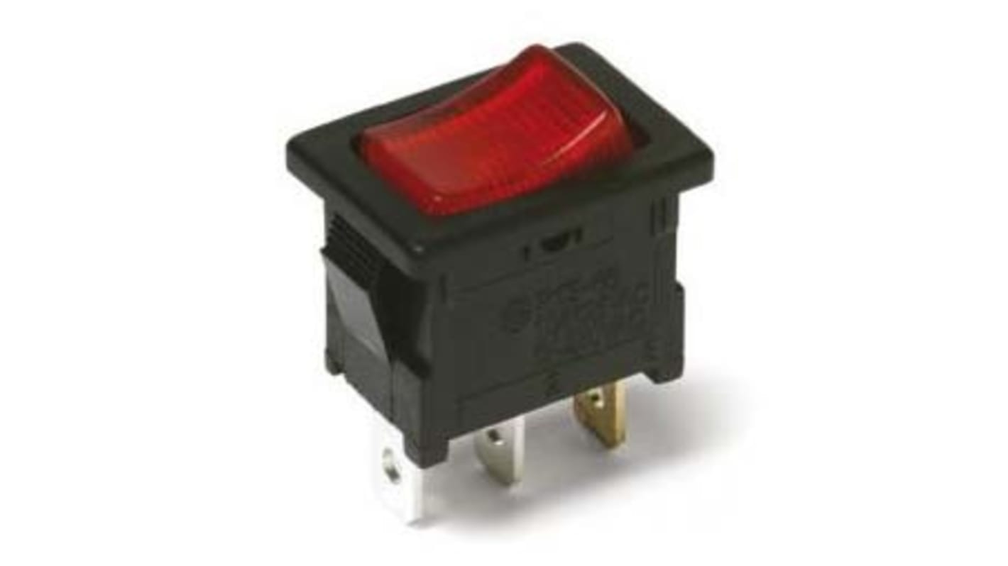 Interruptor de balancín, DA102J12S202DQF, Contacto SPST, On-Off, 10 A, No, Negro, blanco, IP65