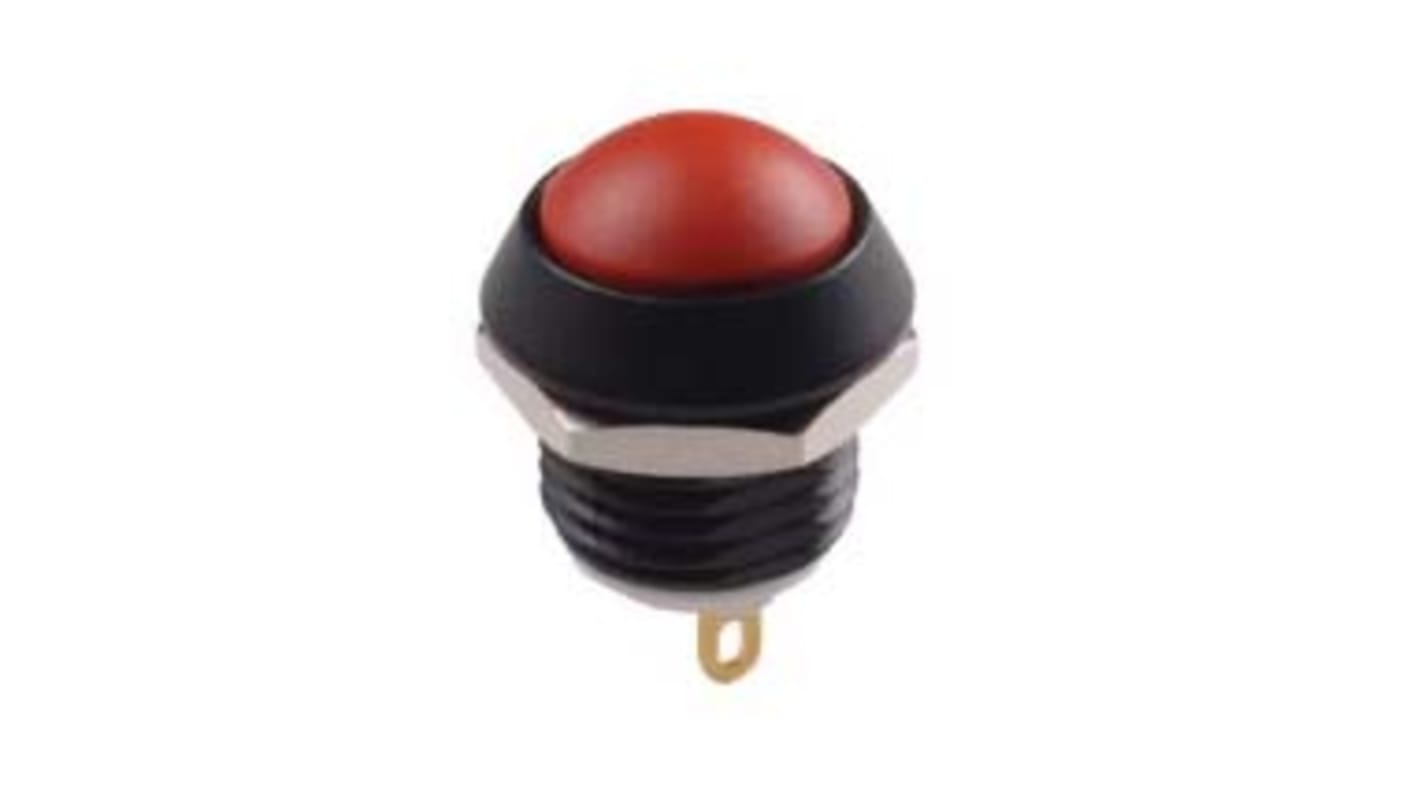 C & K Push Button Switch, Momentary, Panel Mount, 13.7mm Cutout, SPST, 50 V dc, 125V ac, IP65, IP67