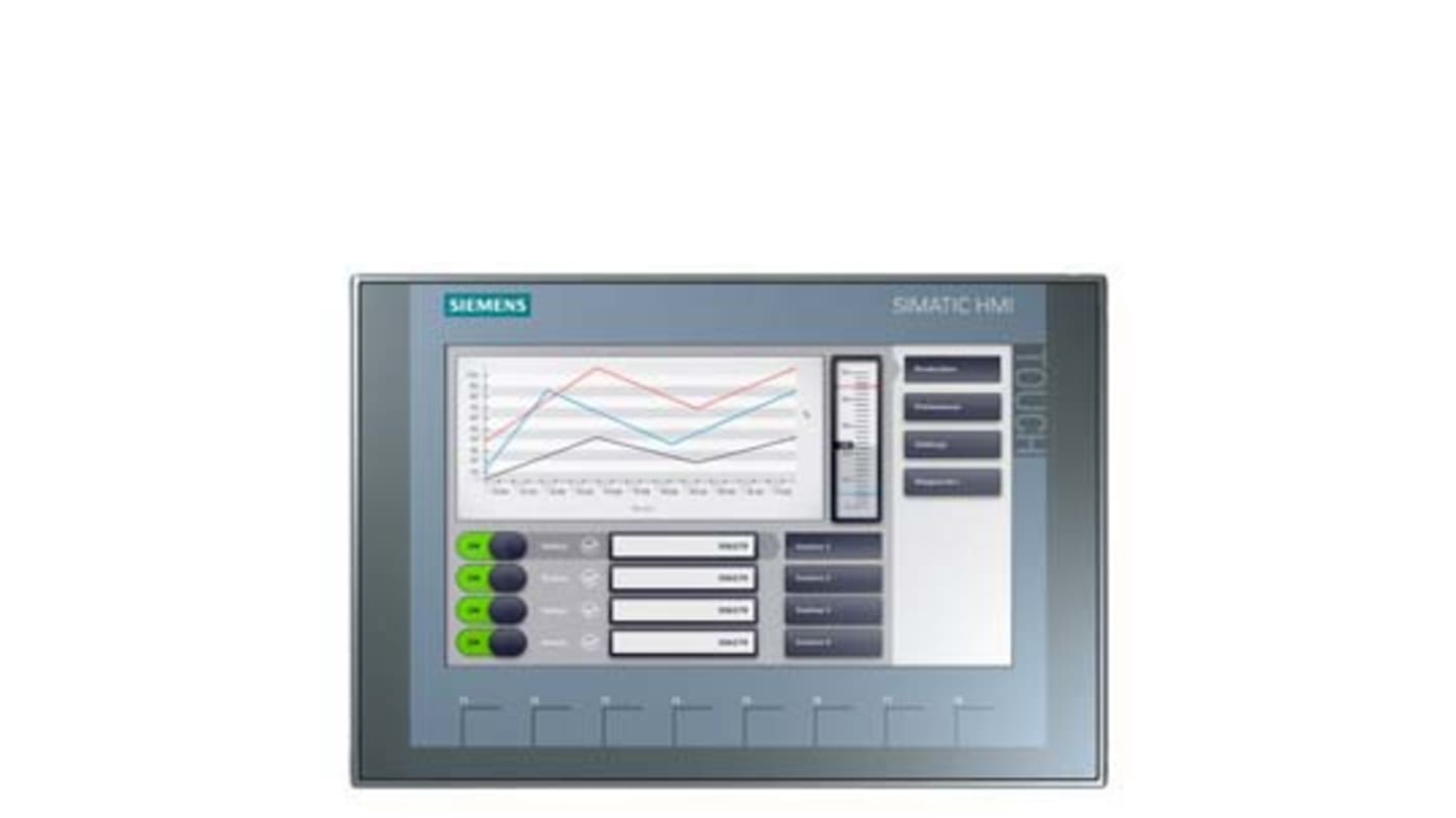 Siemens HMI panel 12 in TFT, SIMATIC KTP1200 Basic Szín, 1280 x 800pixelek PROFIBUS, 330 x 245 x 60 mm