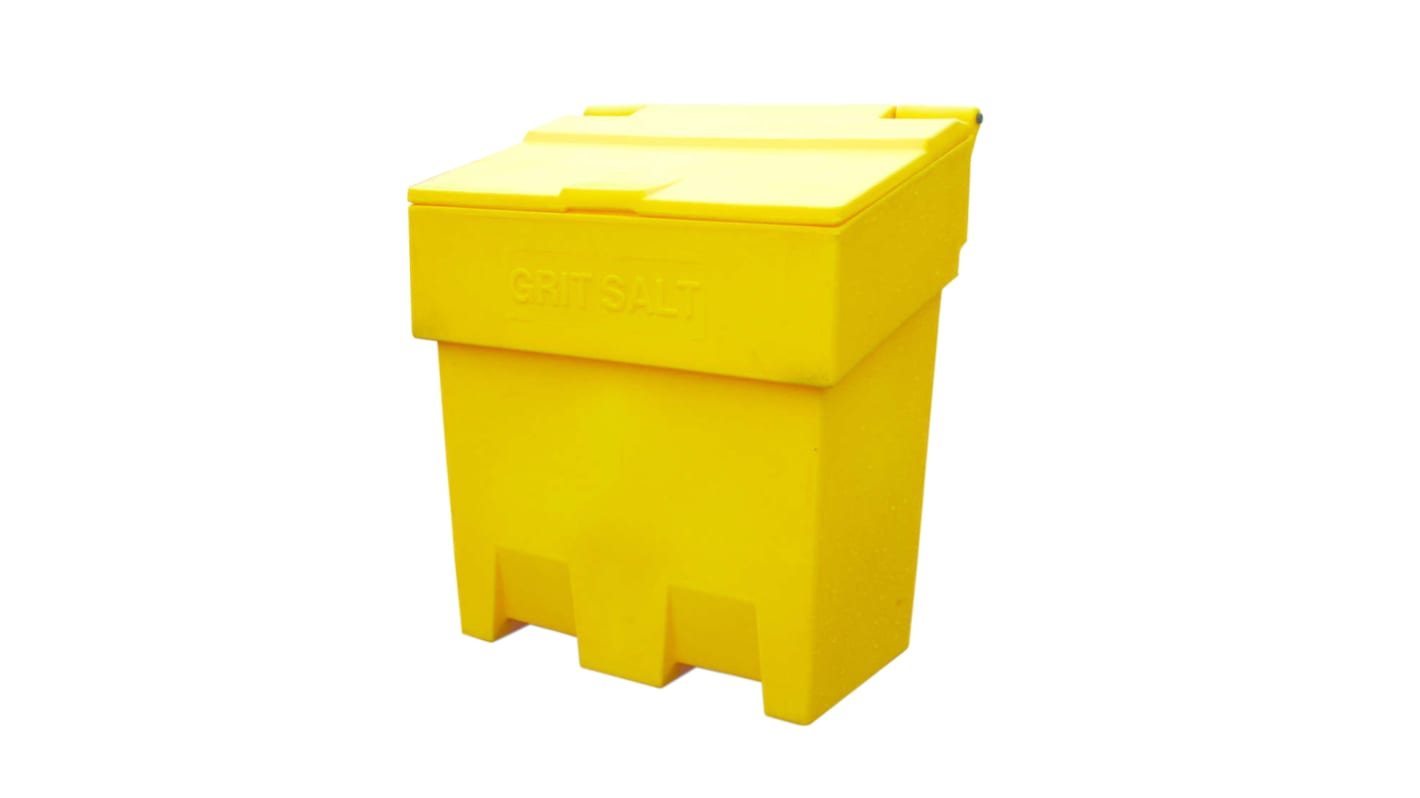 Cajón de arena RS PRO Amarillo con tapa basculante de 200L de Polietileno