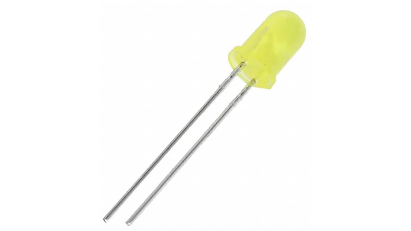 LED ROHM, Amarillo, 585 nm, Vf= 2,1 V, 40°, mont. pasante, encapsulado 5 mm (T-1 3/4)