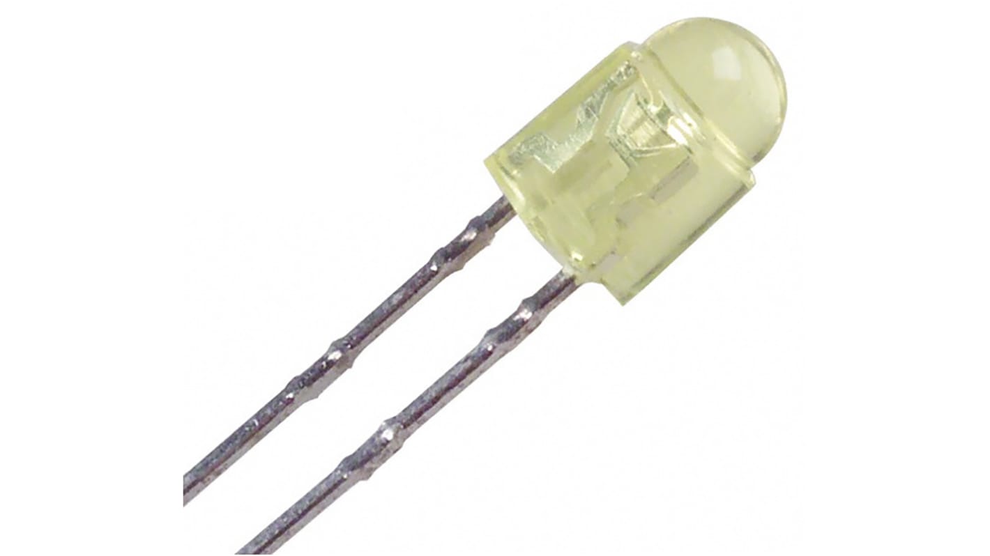 LED Jaune, Traversant, 3 mm (T-1), 2,1 V