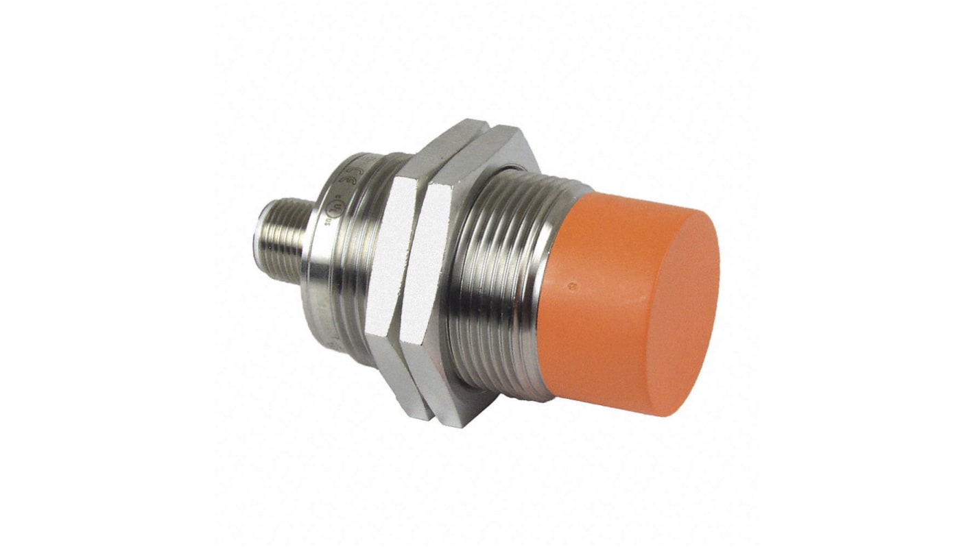 ifm electronic Inductive Barrel-Style Proximity Sensor, M30 x 1.5, 22 mm Detection, PNP Output, 10 → 36 V dc,