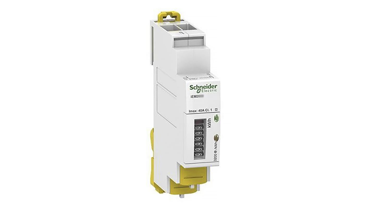 Medidor de energía Schneider Electric serie Acti 9 iEM2000, display electromecánico, precisión ±20 V, 1 fase