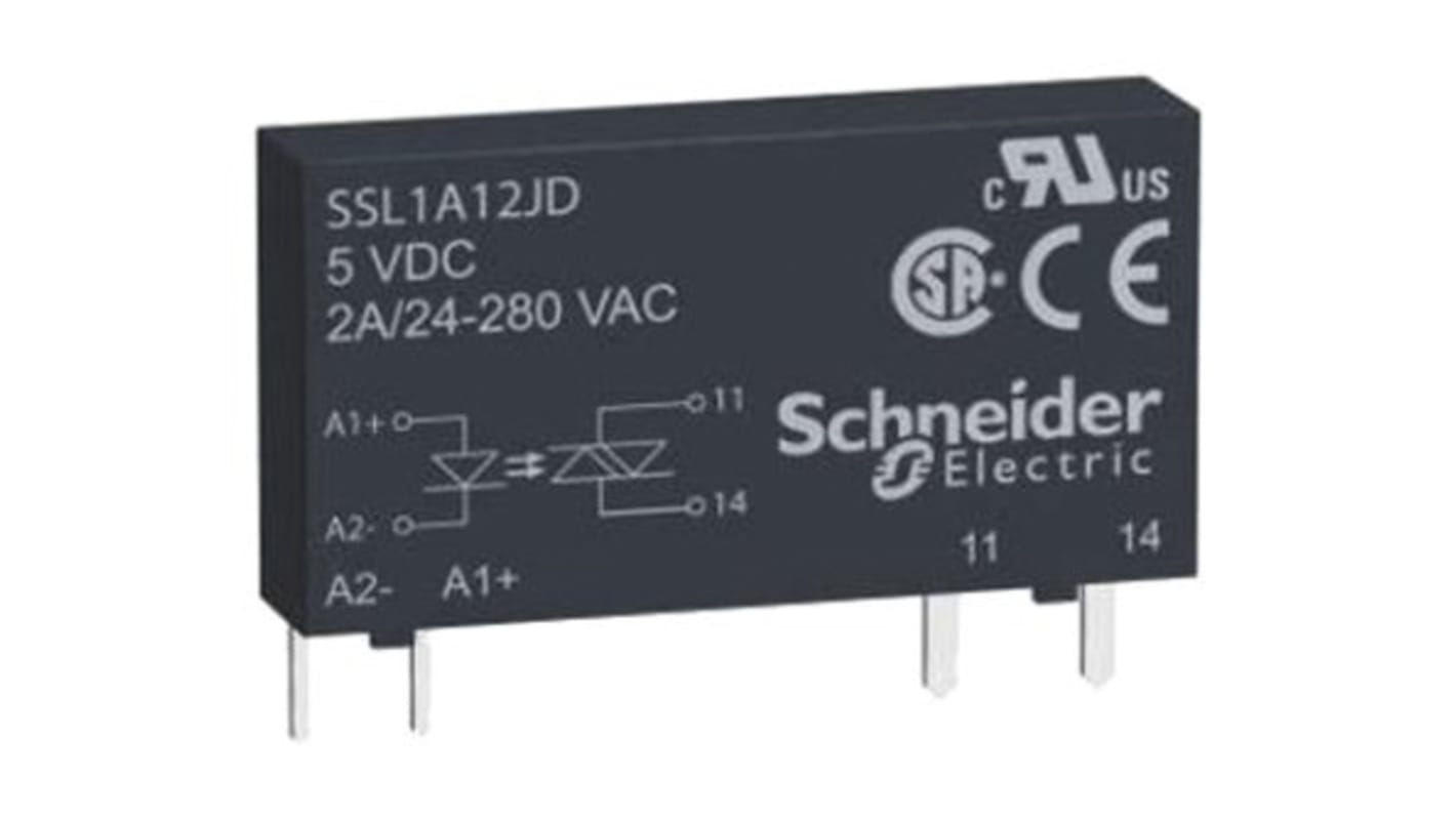 Schneider Electric Harmony Relay Series Solid State Relay, 2 A Load, PCB Mount, 280 V ac Load, 12 V dc Control