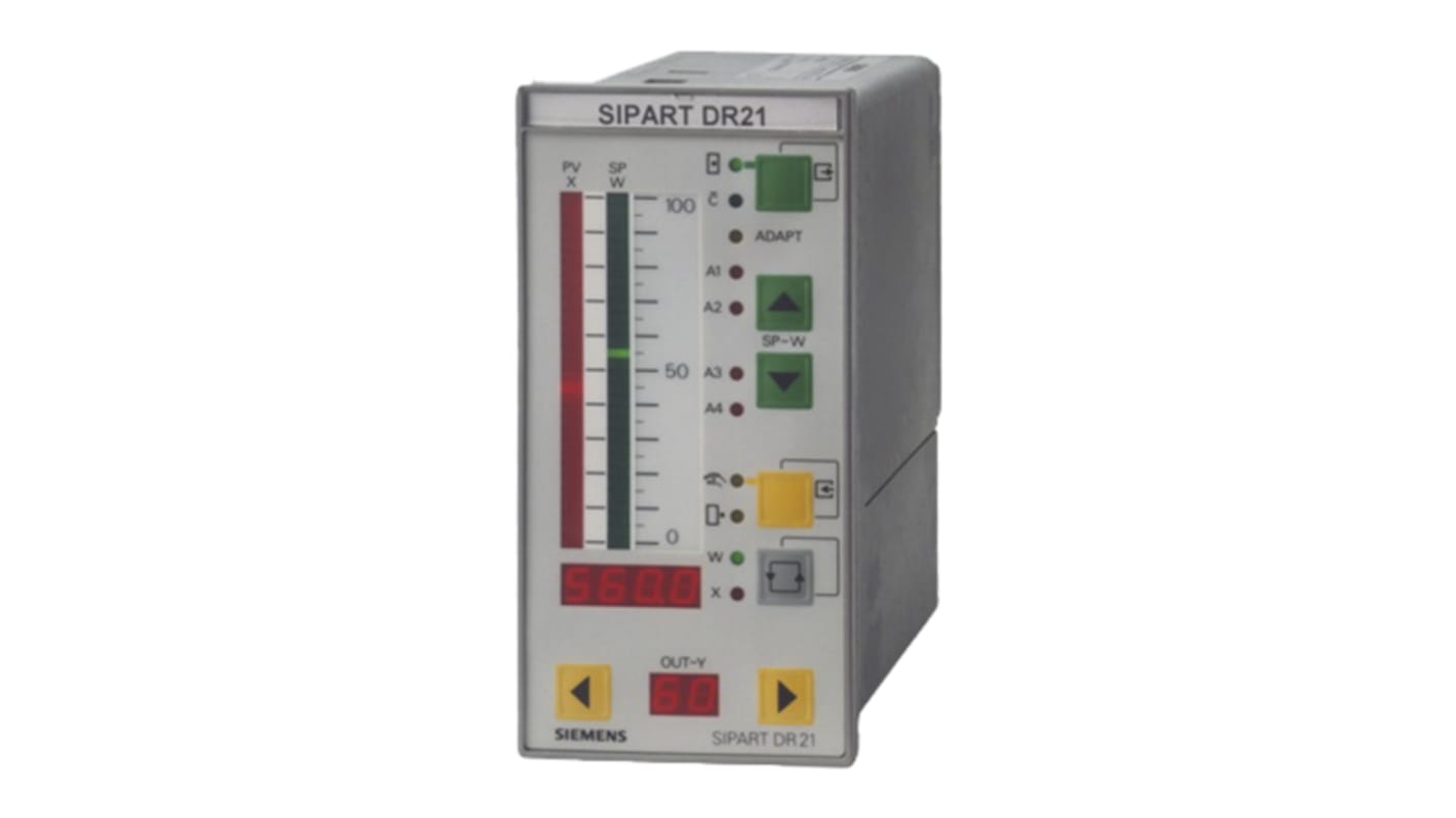 Controlador de temperatura PID Siemens serie SIPART DR21, 72 x 144mm, 115 → 230 V ac Analógico, digital