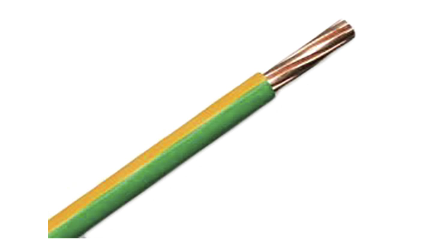 Cable de conexión RS PRO, área transversal 2,5 mm² Verde/Amarillo, 450 / 750 V, long. 100m