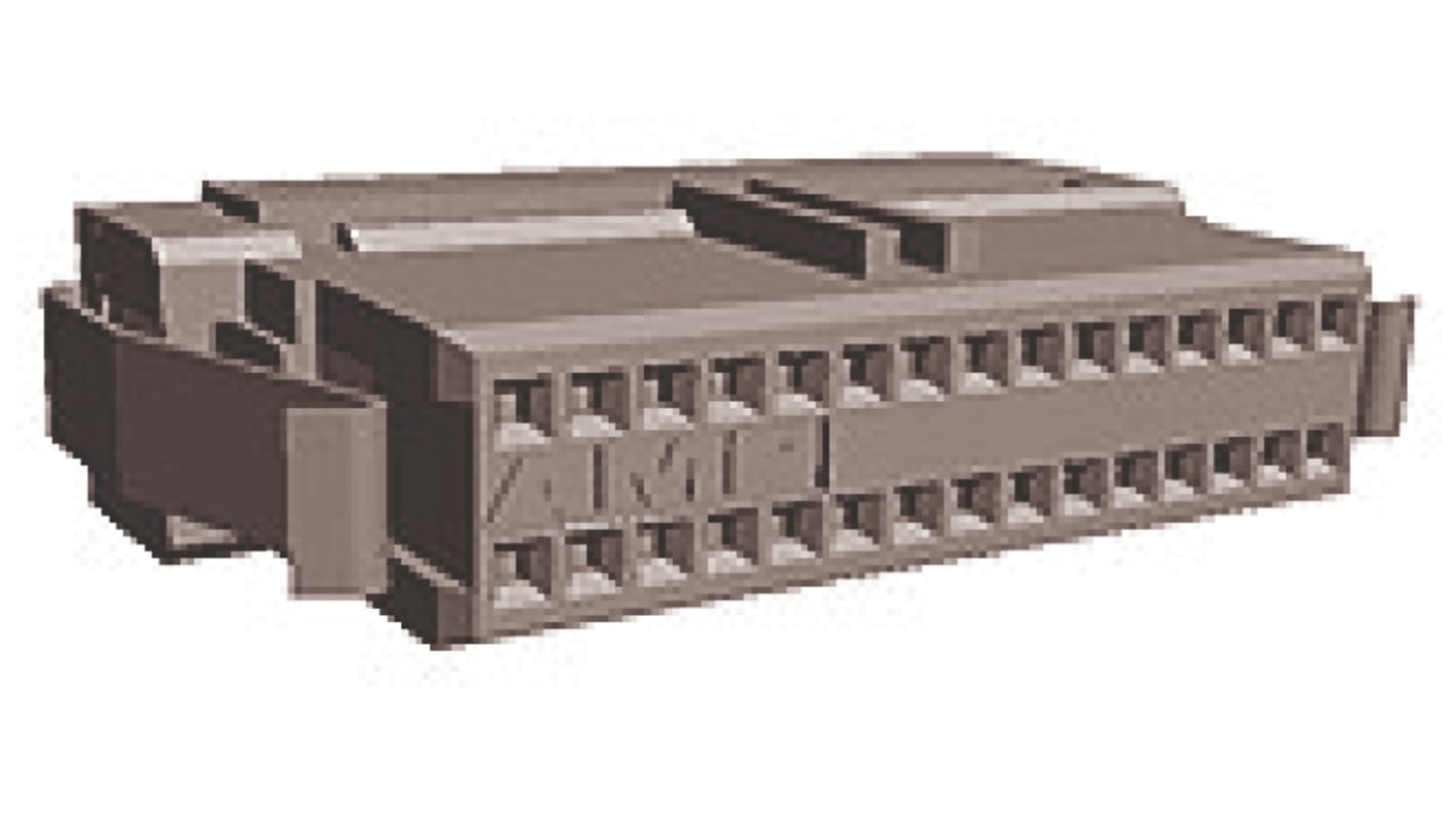 Conector IDC hembra TE Connectivity serie AMP-LATCH System 50 de 26 vías, paso 1.27mm, 2 filas, Montaje de Cable