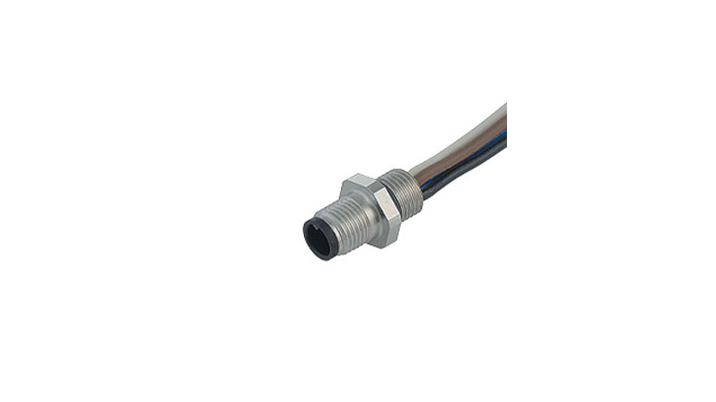 binder Circular Connector, 4 Contacts, Panel Mount, M5 Connector, Socket, Male, IP67, 707 Series