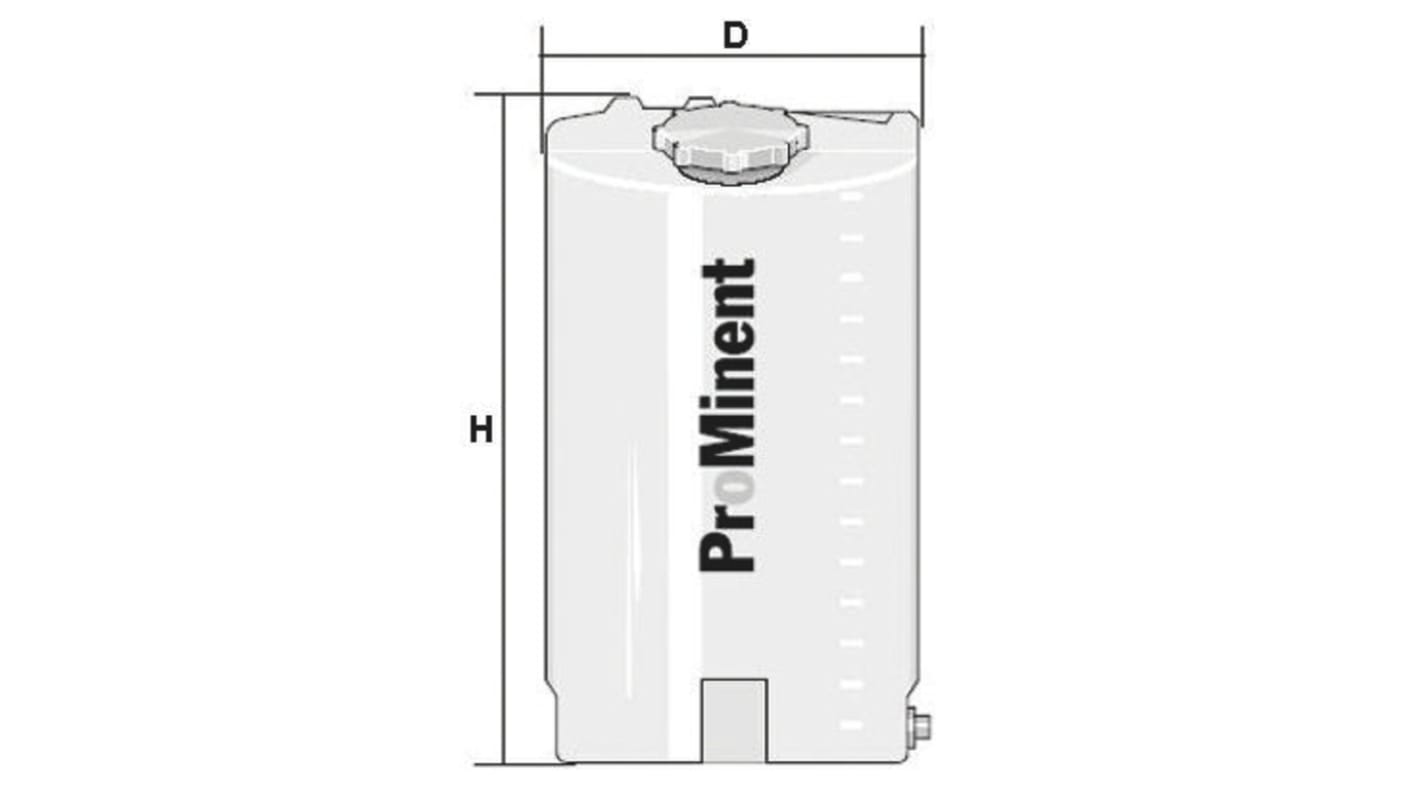 Serbatoio chimico in PE ProMinent, capacità 60 l, dimensioni Ø 410 x 590mm, azionamento Manuale/elettrico