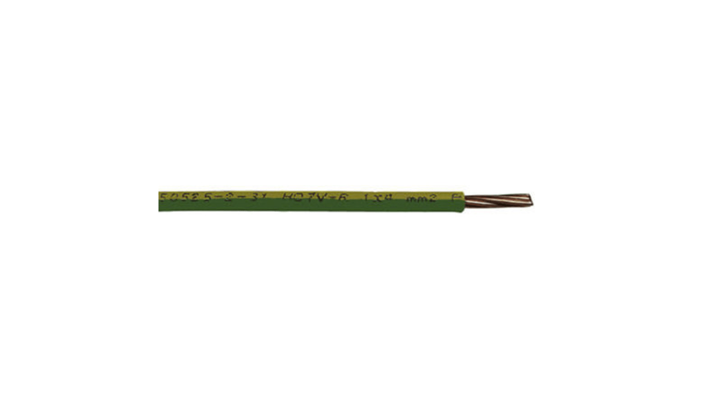 Cavo di collegamento apparecchiature RS PRO, 6 mm², 450/750 V, 100m, Verde-Giallo