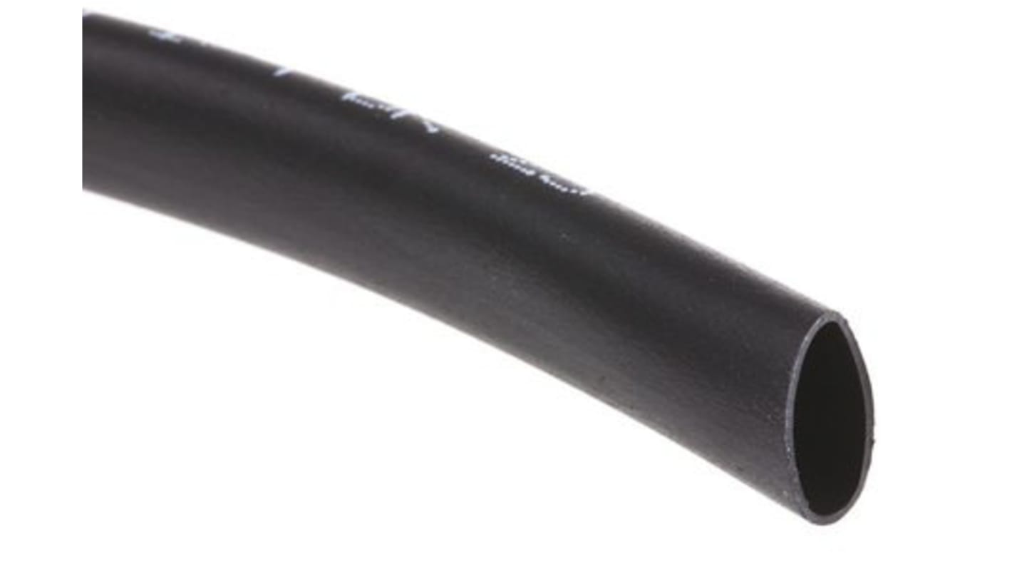 TE Connectivity DR-25-TW Wärmeschrumpfschlauch, Elastomer Schwarz, Ø 3.2mm Schrumpfrate 2:1, Länge 150m