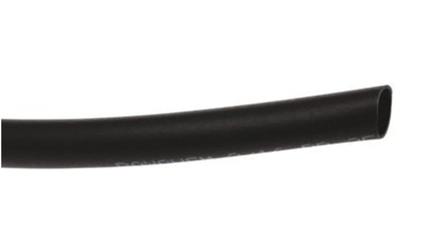 Tubo termorretráctil TE Connectivity de Elastómero Negro, contracción 2:1, Ø 4.8mm, long. 150m